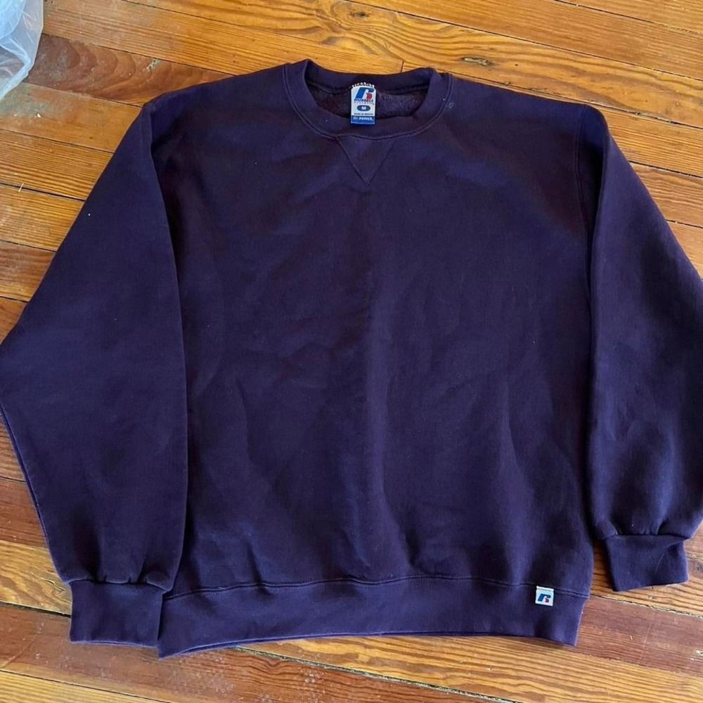 1990s 100% cotton Pullover Blank Russell Sweater size L
